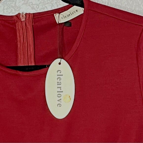 Clearlove Valentines Red Long Sleeve Elegant Cocktail Party Dress Size M NEW! - Picture 5 of 11